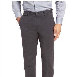 Hugo Boss Batho Flat Front Solid Cotton Grey Pants
